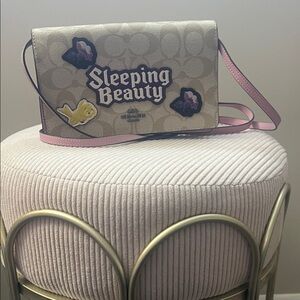 Coach Sleeping Beauty Crossbody Bag - Cream and Purple